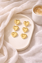 3 Heart Dangle Earrings