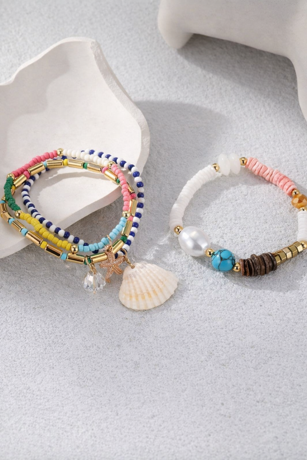 Beach Charms Stacked Bracelet
