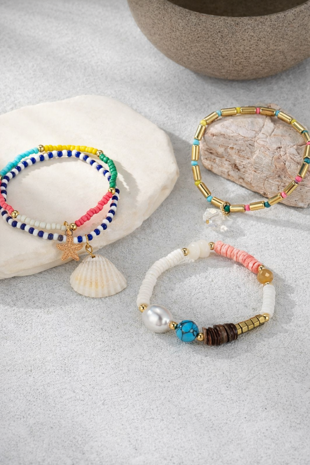 Beach Charms Stacked Bracelet