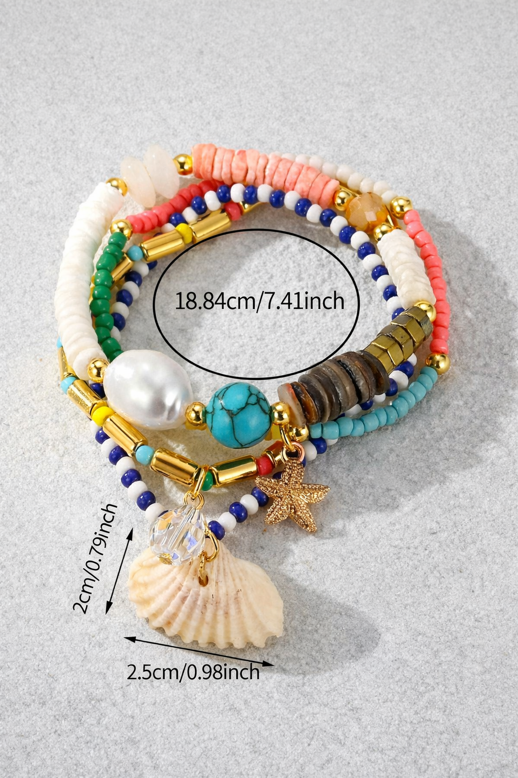 Beach Charms Stacked Bracelet