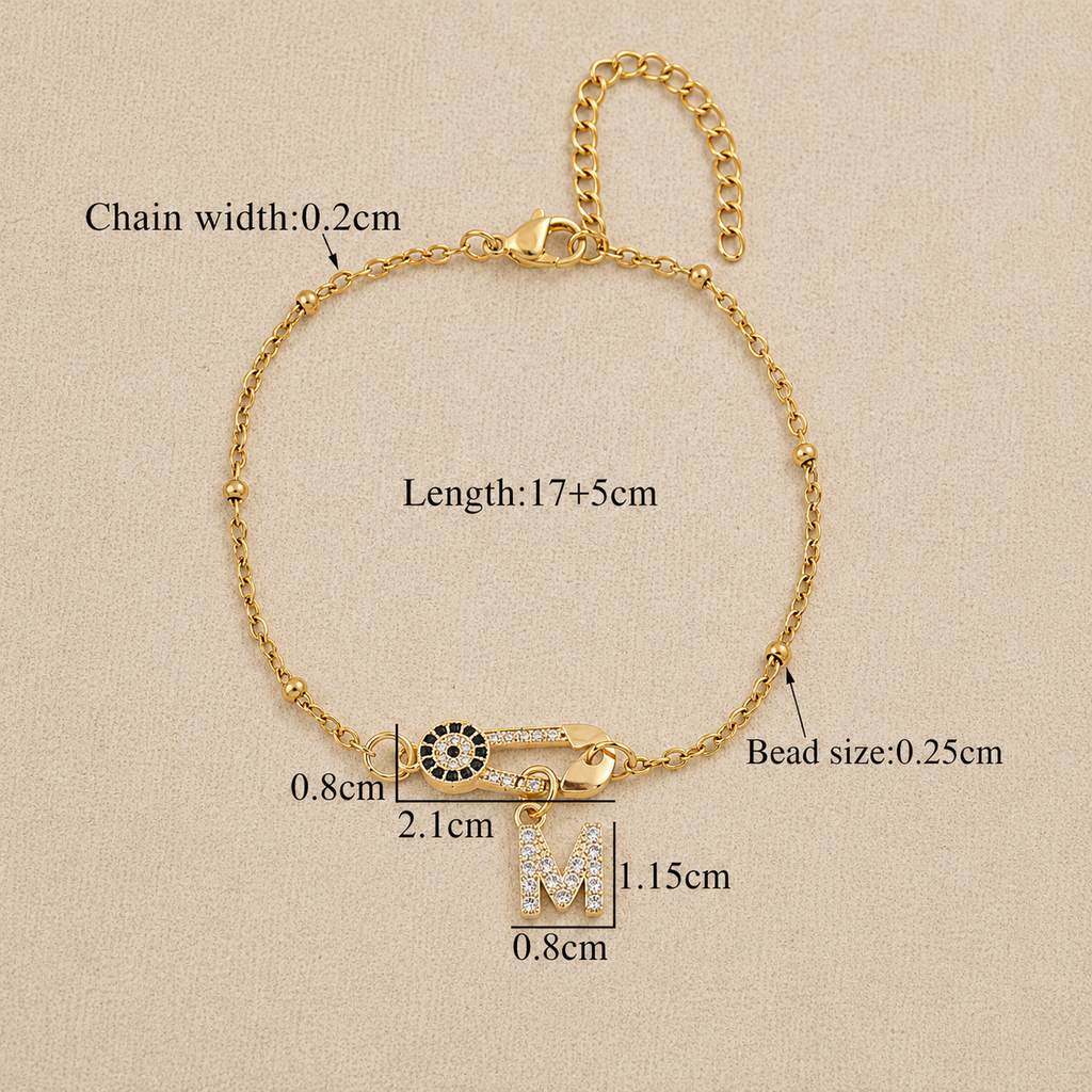 Initial Evil Eye Bracelet