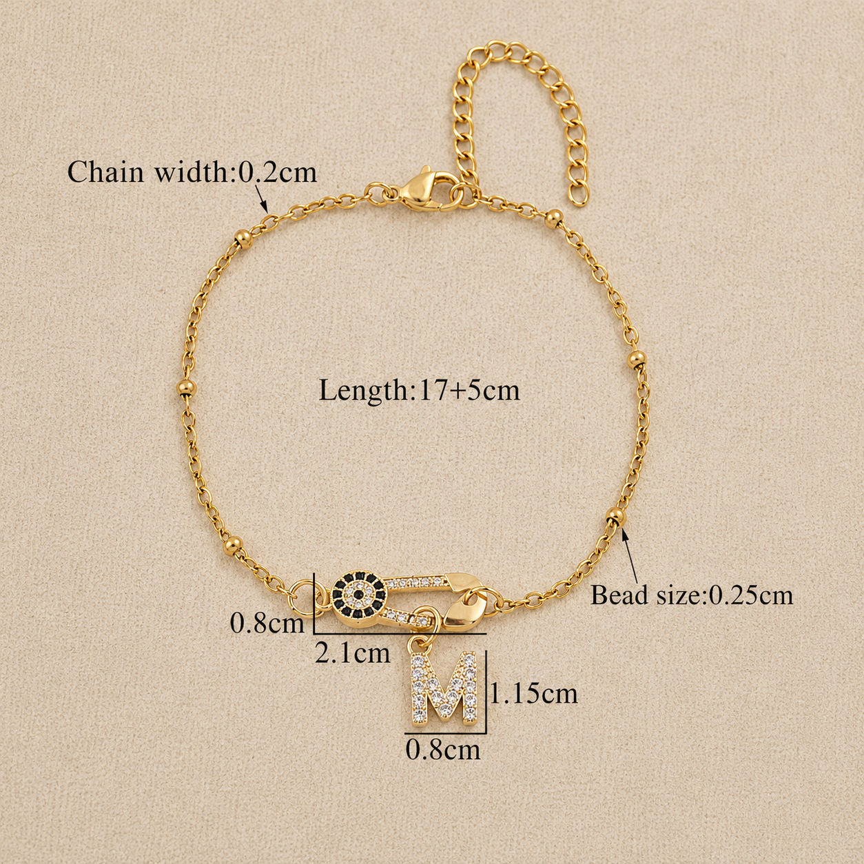 Initial Evil Eye Bracelet