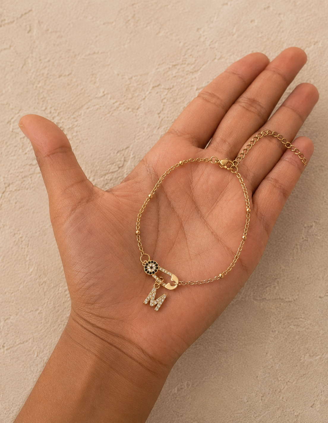 Initial Evil Eye Bracelet