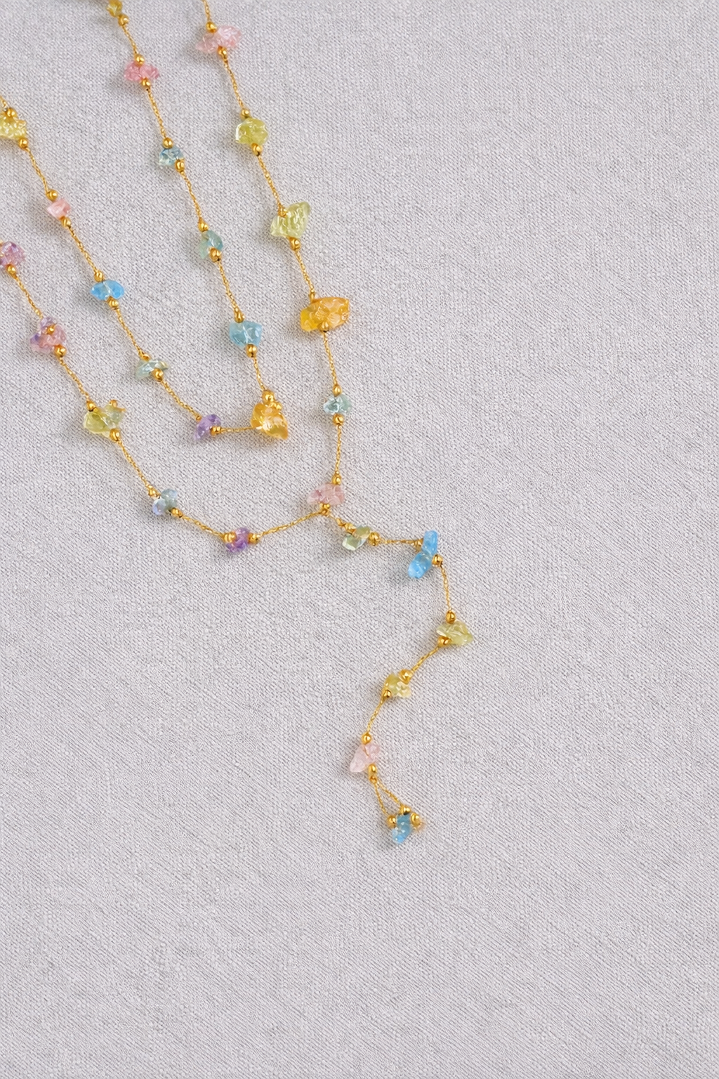 Colorful Glass Bead Layered Necklace