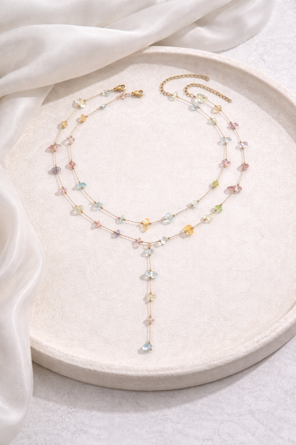 Colorful Glass Bead Layered Necklace