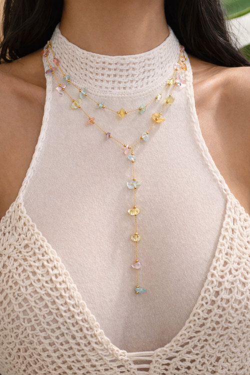 Colorful Glass Bead Layered Necklace