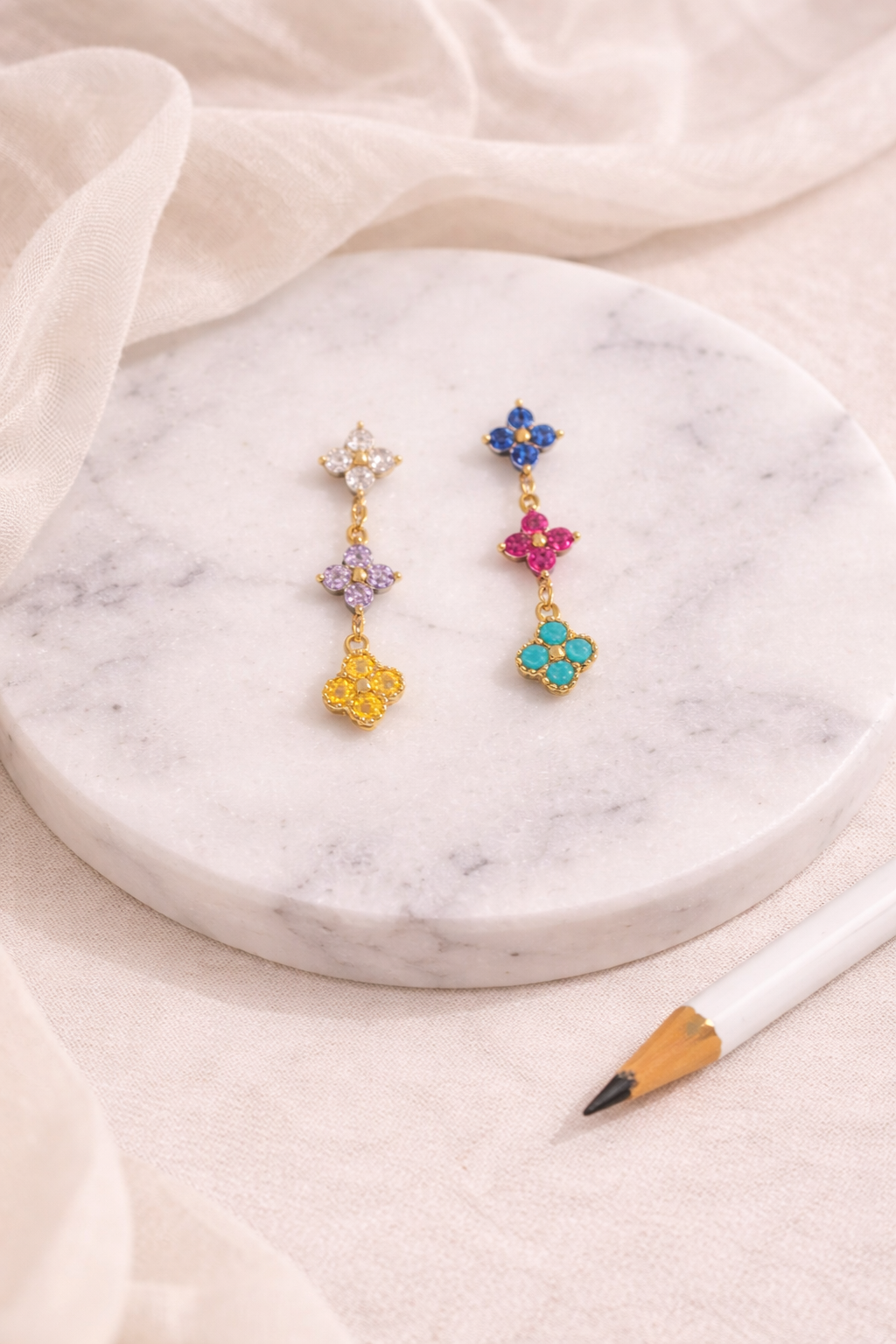 Colorful Clover Earrings