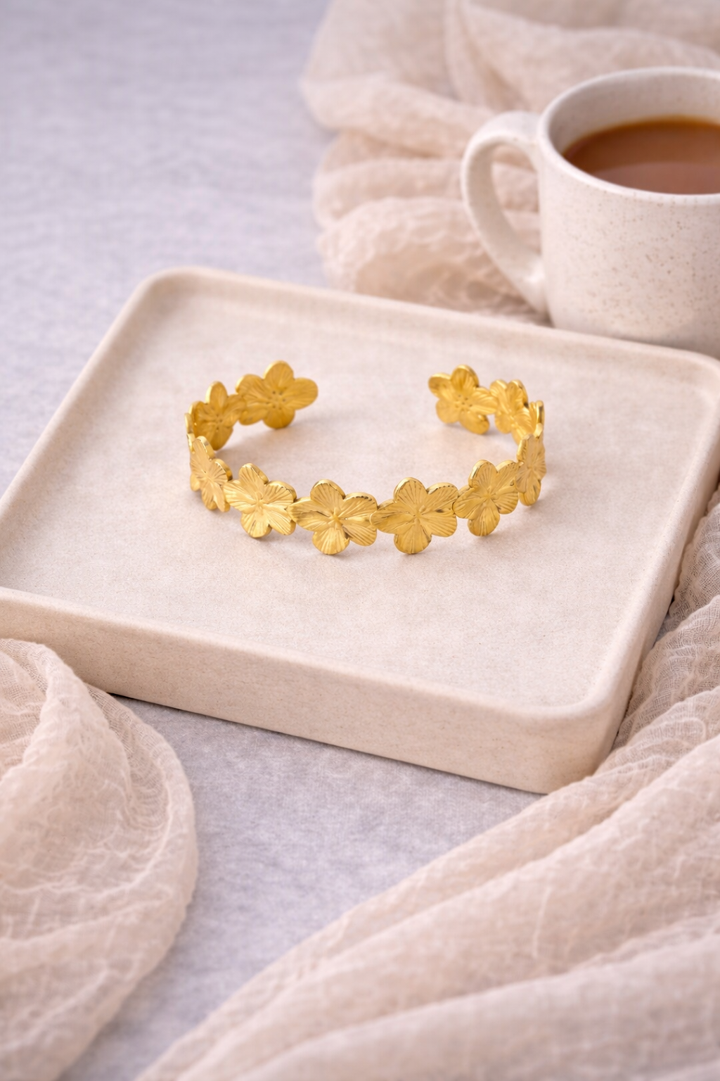Flower Cuff Bangle