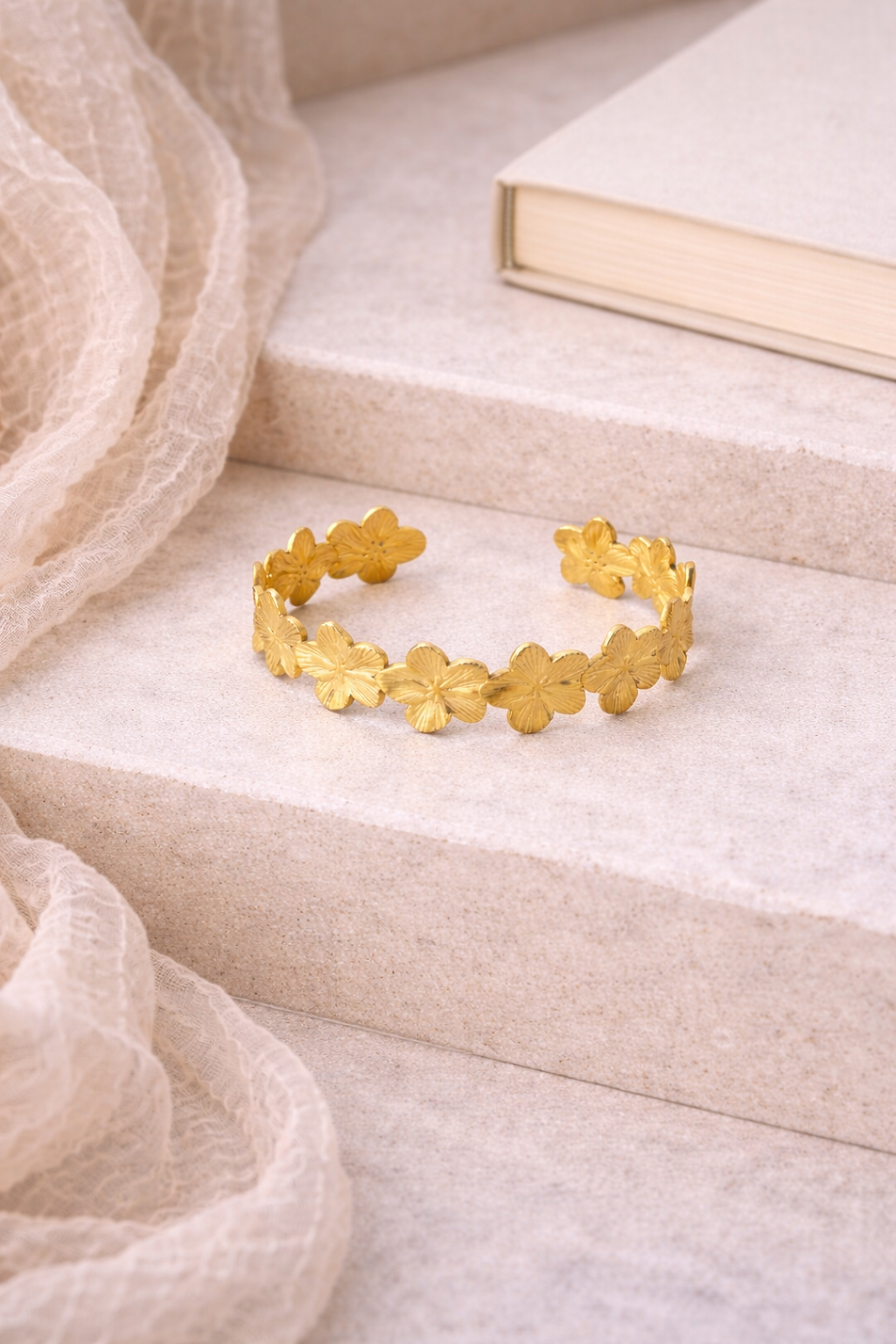 Flower Cuff Bangle