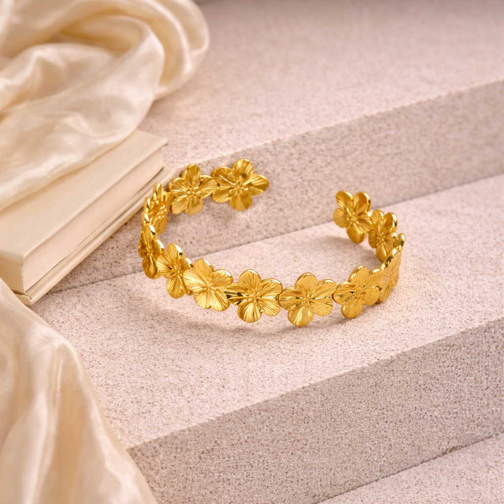 Flower Cuff Bangle
