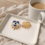 Heart Evil Eye Studs