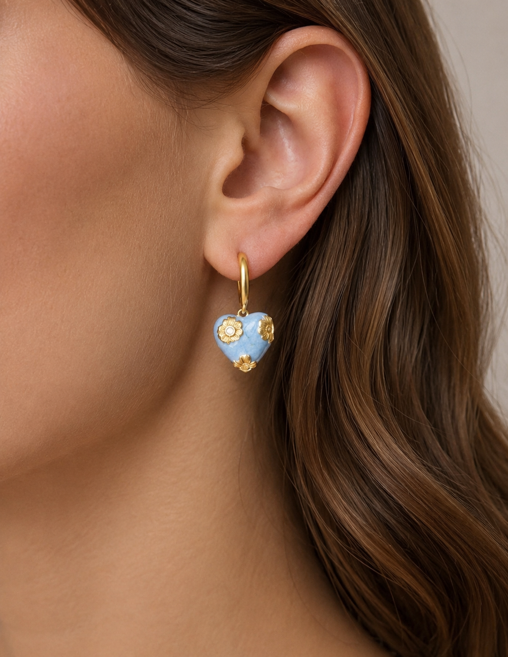 Heart Flower Earrings