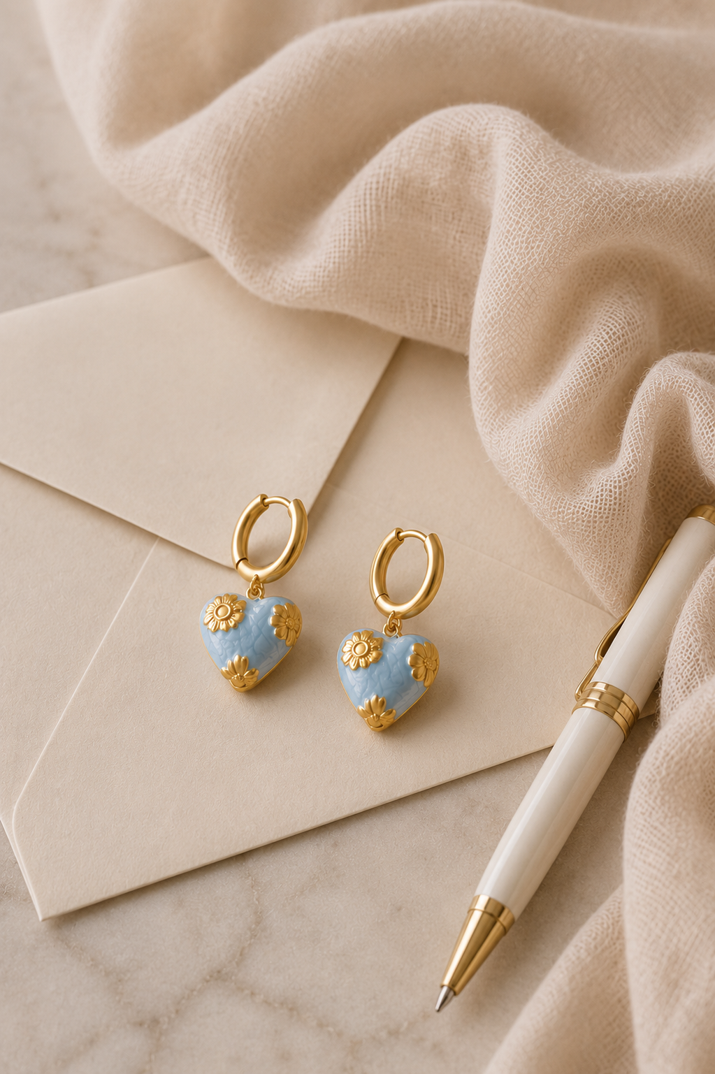 Heart Flower Earrings