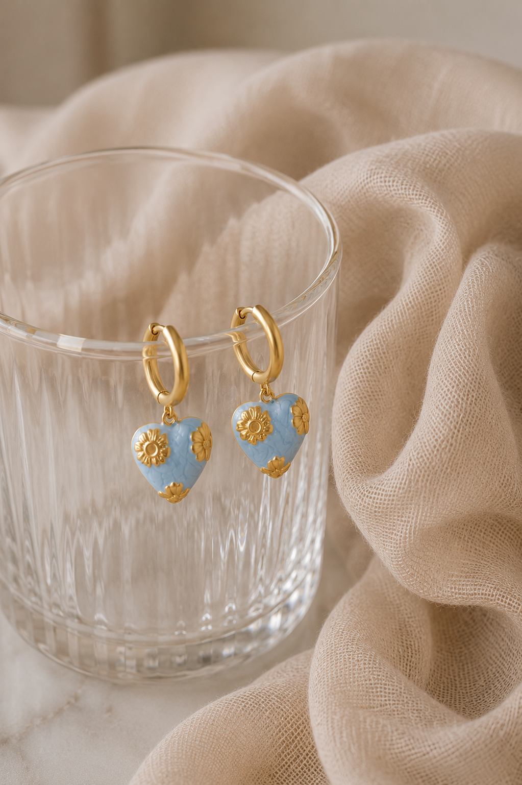 Heart Flower Earrings