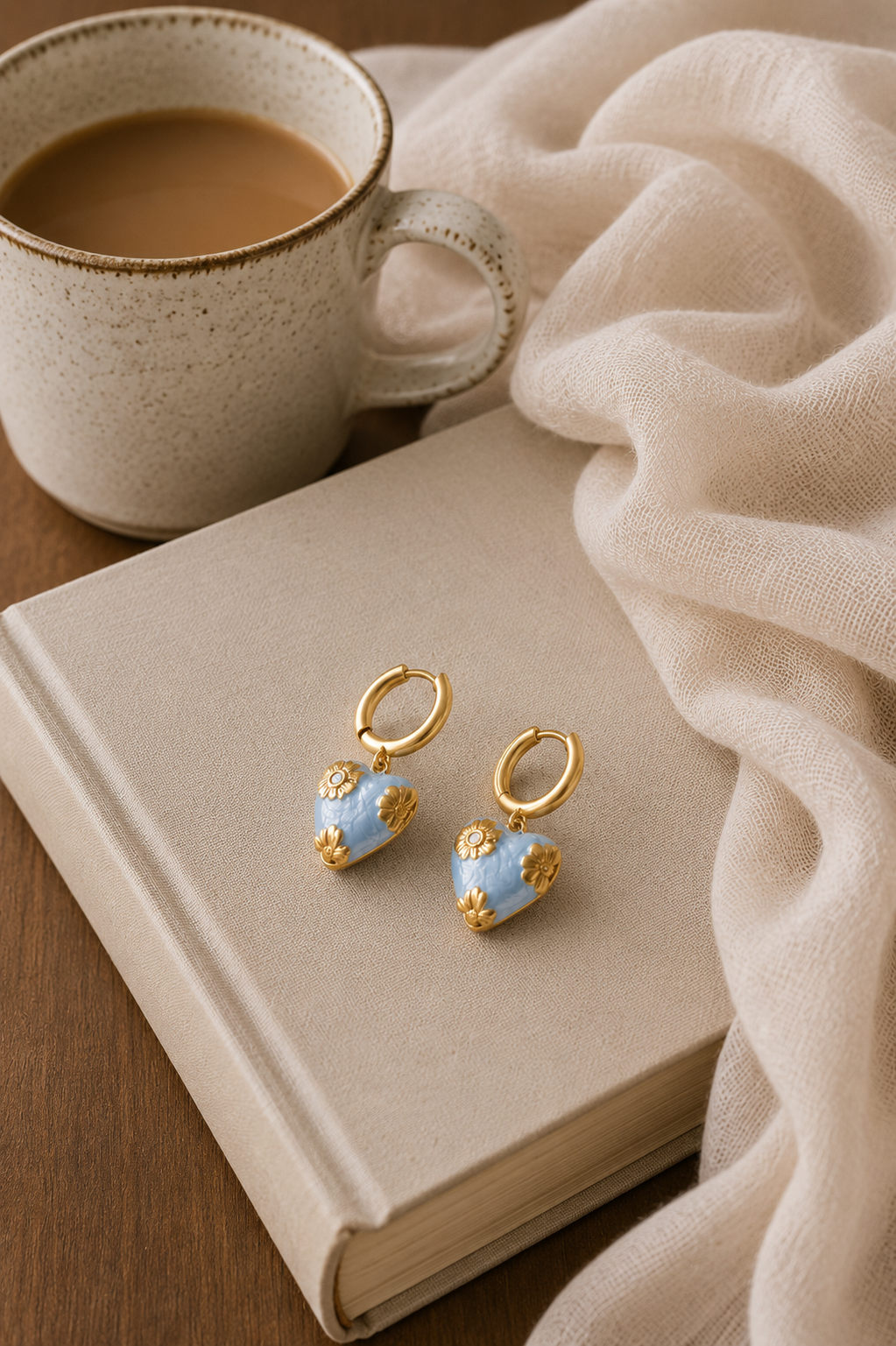 Heart Flower Earrings