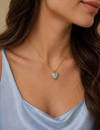 Heart Flower Pendant Necklace