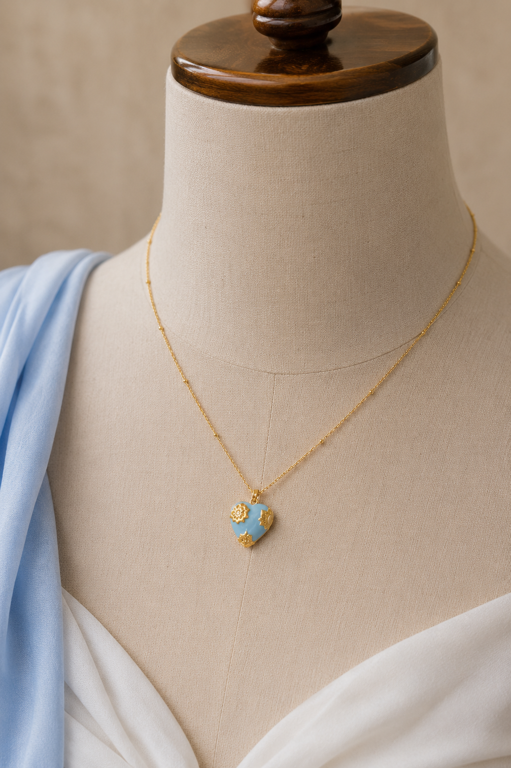 Heart Flower Pendant Necklace
