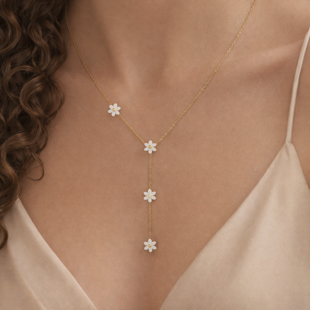 Y-Shaped Pressed Flower Necklace