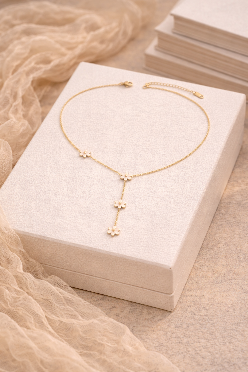 Y-Shaped Pressed Flower Necklace