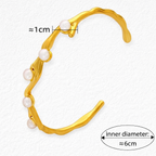 Gold Plated Pearl Bangle