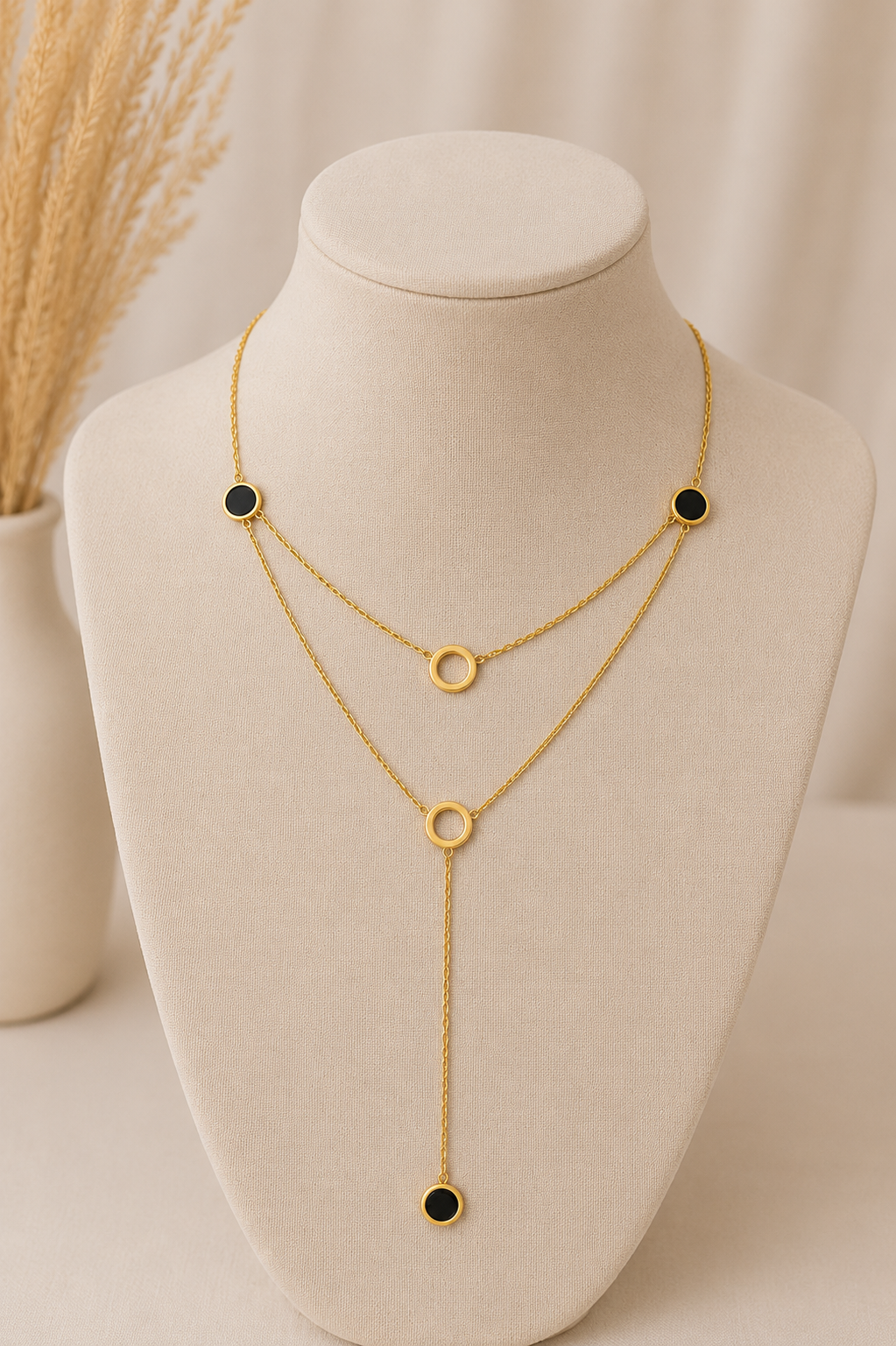 Minimalist Layered Charms Necklace