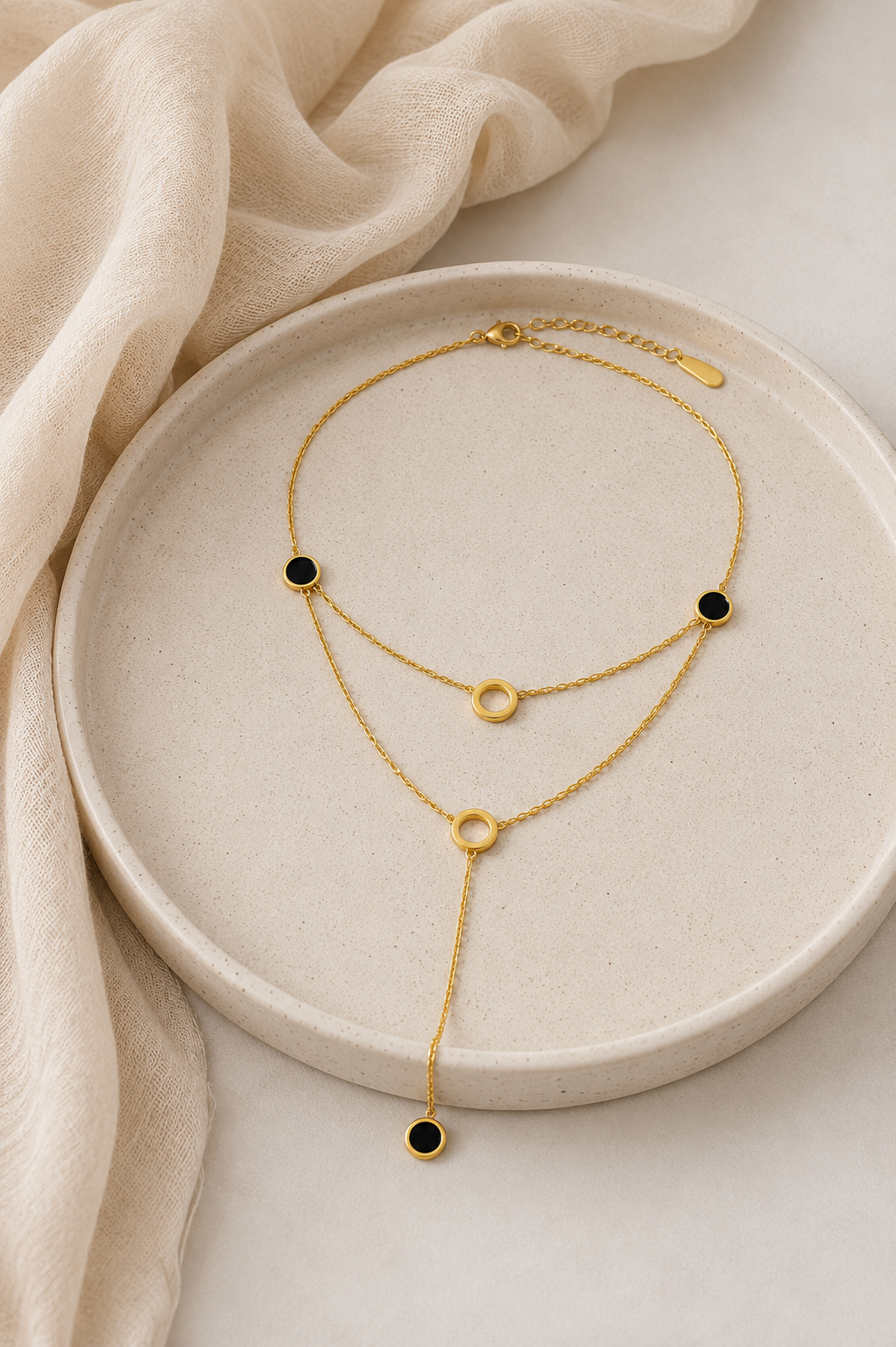 Minimalist Layered Charms Necklace