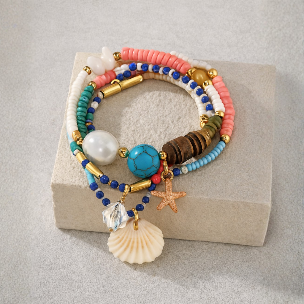 Beach Charms Stacked Bracelet