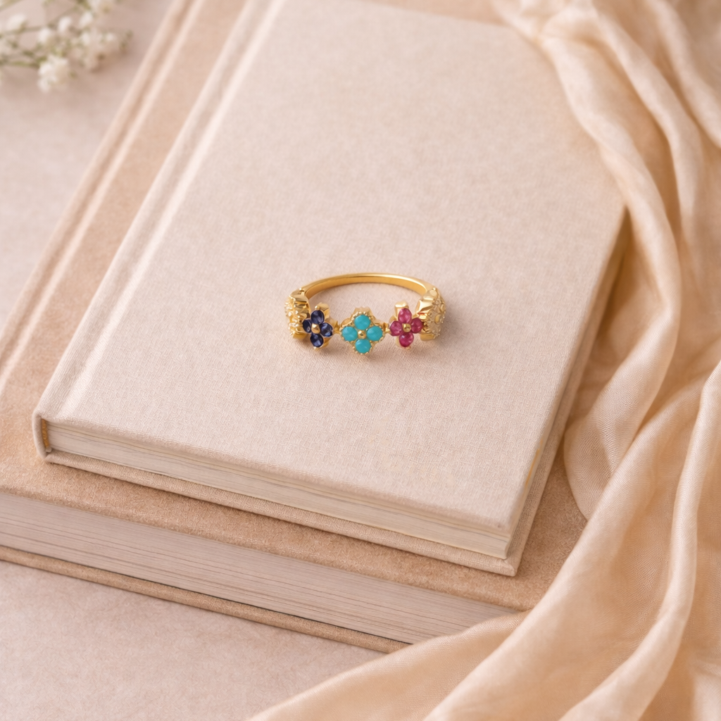 Colorful Clover Ring