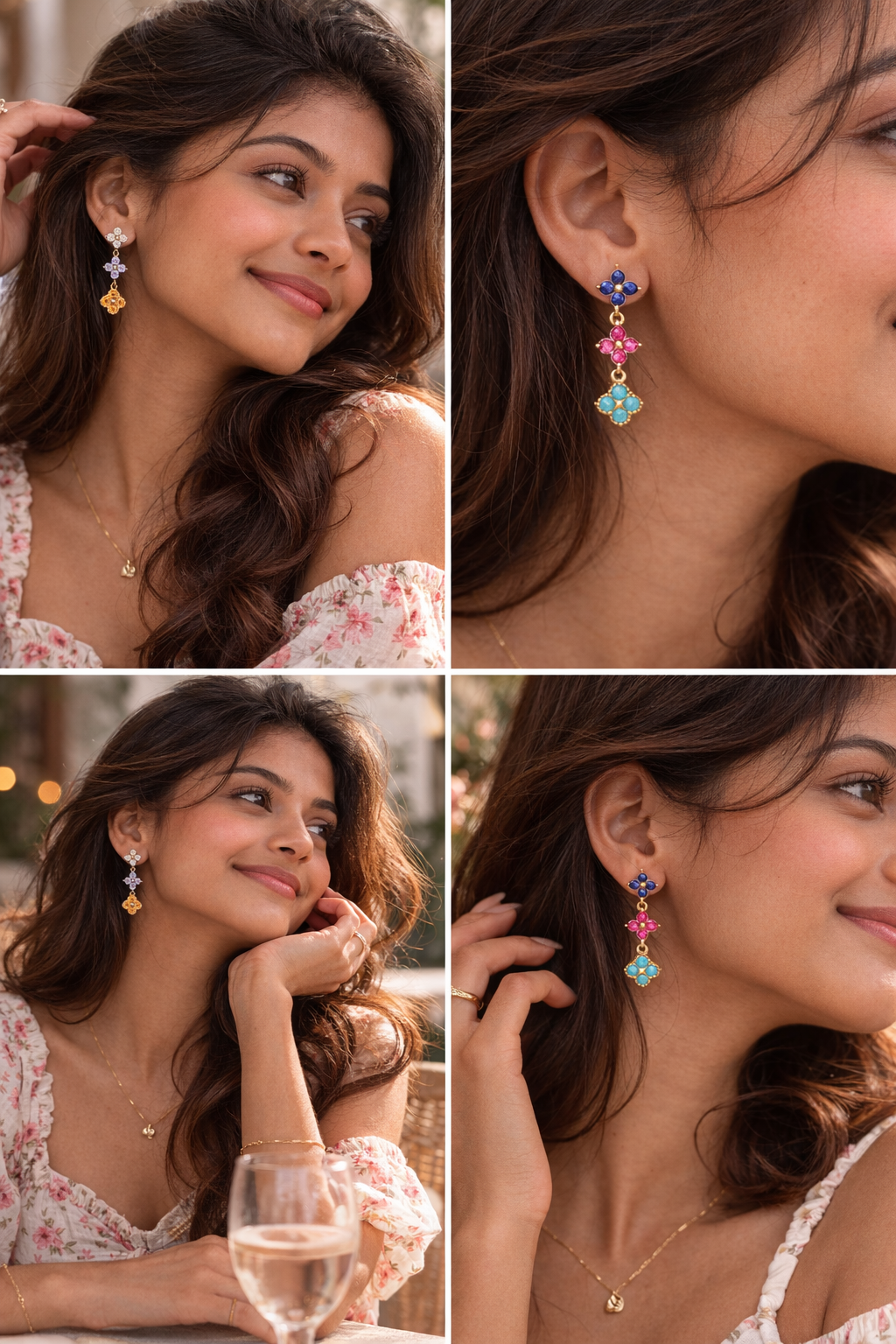 Colorful Clover Earrings