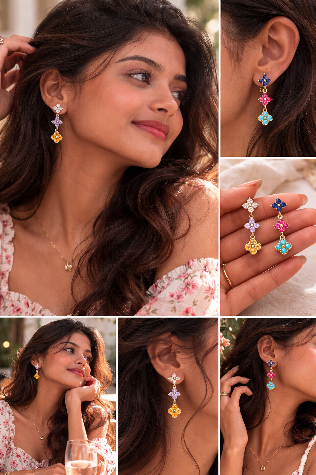 Colorful Clover Earrings
