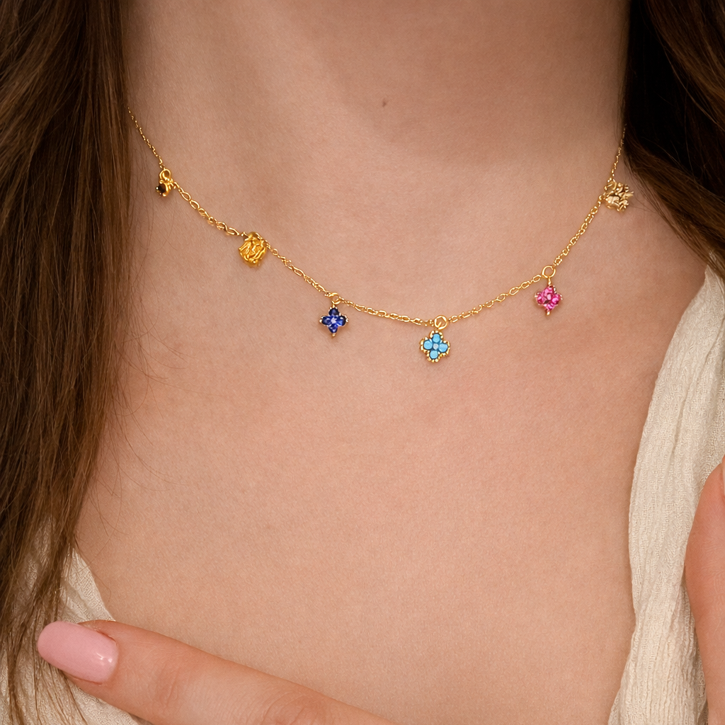 Colorful Clover Necklace
