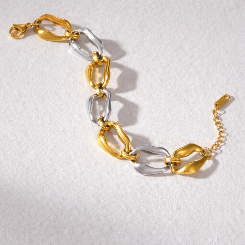 Dual Tone Chain Bracelet