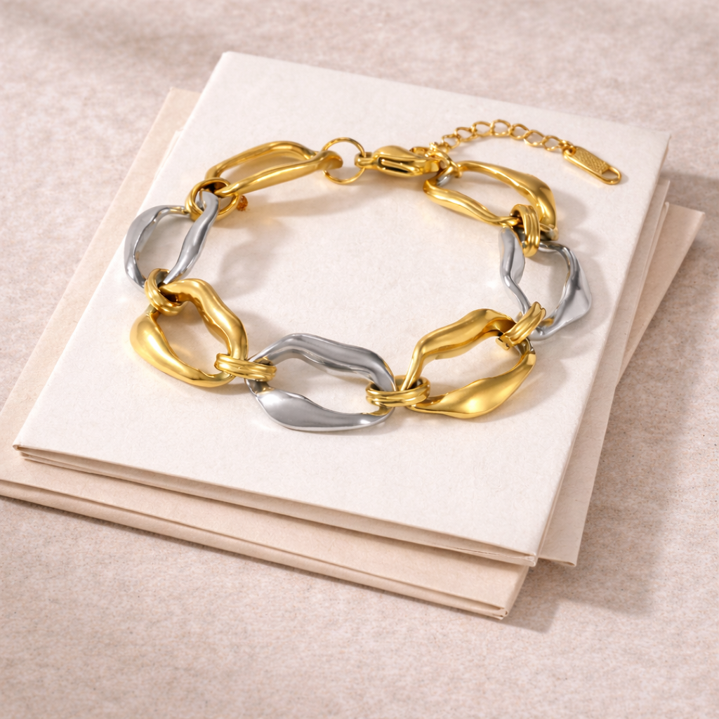 Dual Tone Chain Bracelet