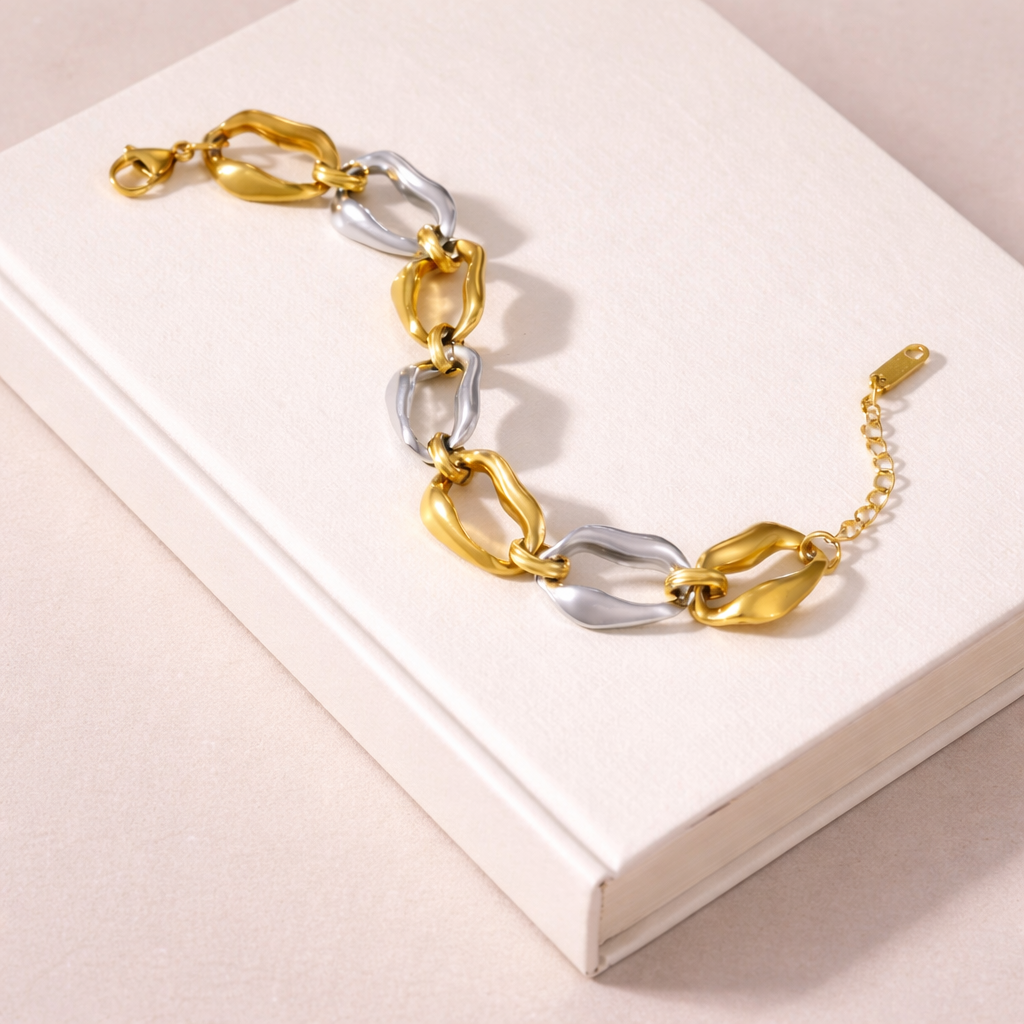Dual Tone Chain Bracelet