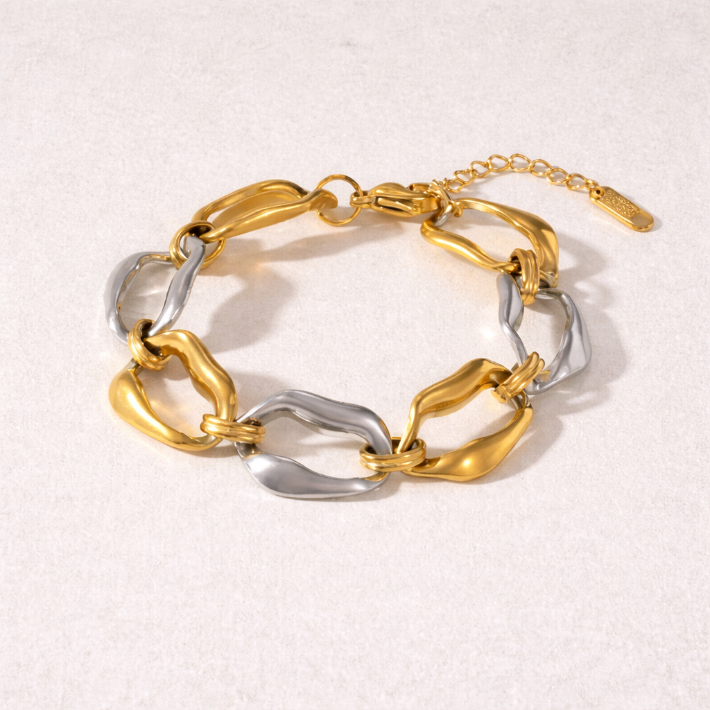 Dual Tone Chain Bracelet