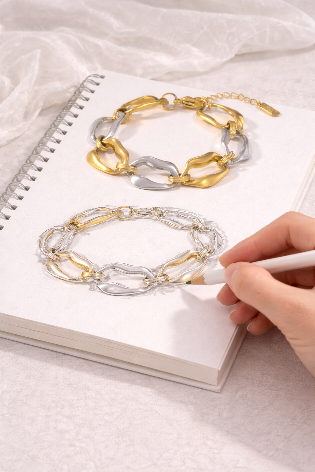 Dual Tone Chain Bracelet