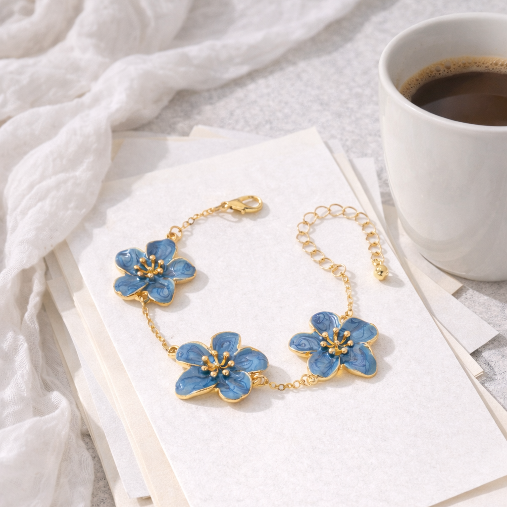 Ombre Floral Charms Bracelet