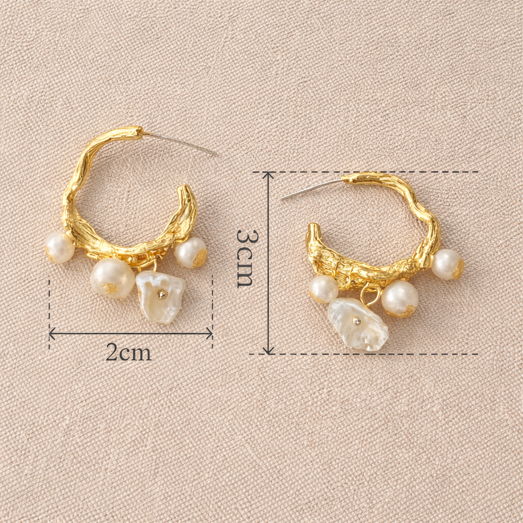 Rasha Pearl Hoops