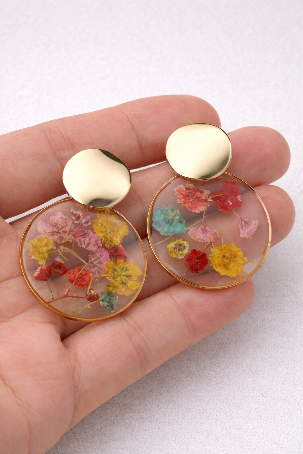 Resin Dried Flower Earrings
