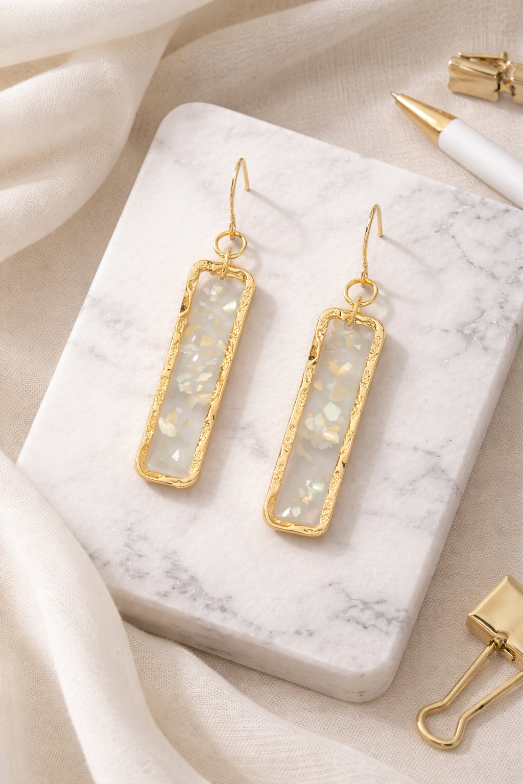 Resin Dried Flower Earrings
