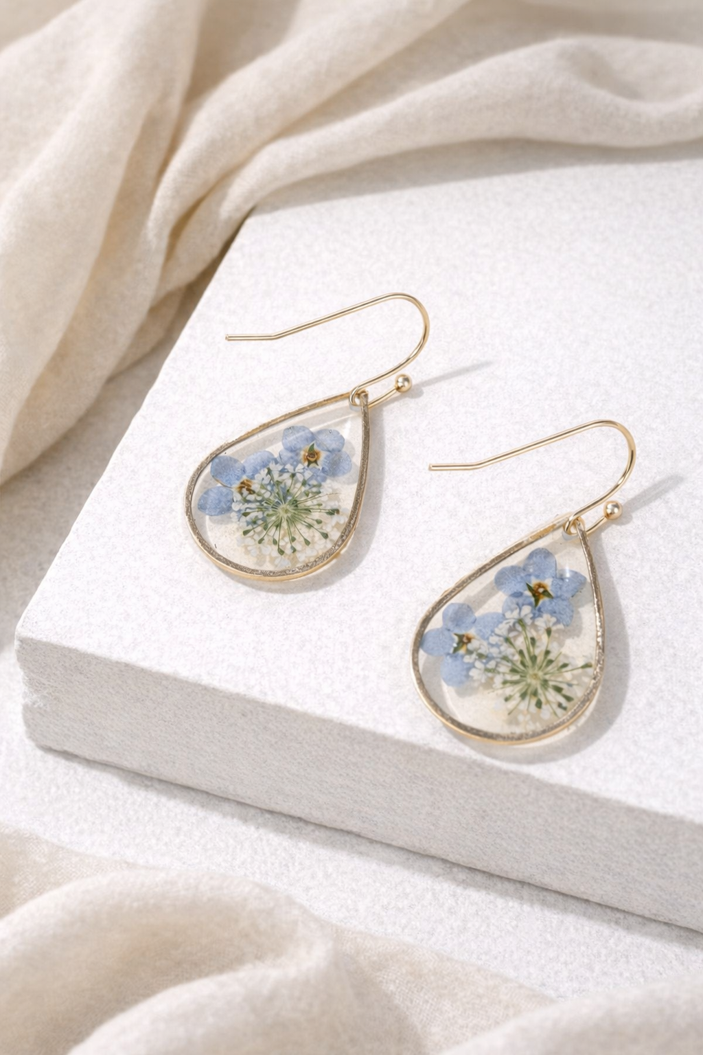 Resin Dried Flower Earrings