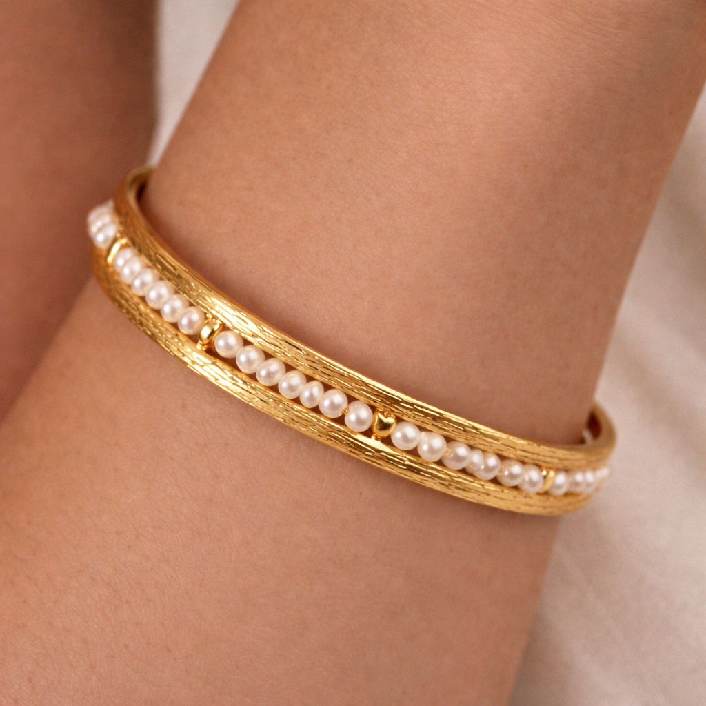 Rosa Pearl Cuff Bangle