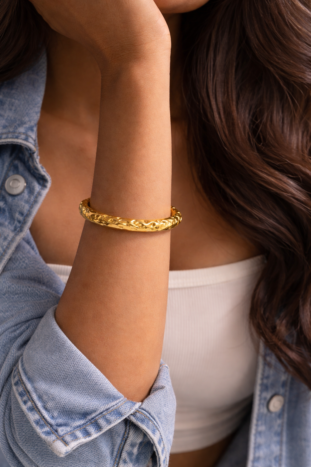 Textured Cuff Bangle