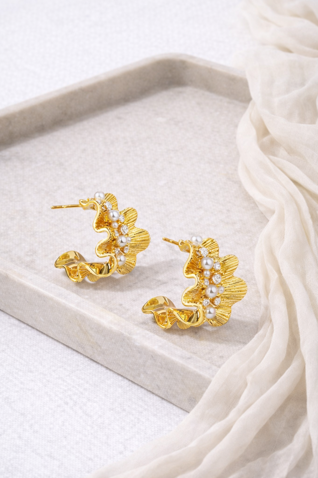 Zoro Pearl Cuff Hoops